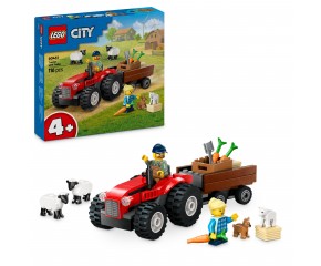 LEGO City Czerwony traktor z przyczepą i owcą 60461